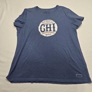 Life Is Good Chicago Cubs Tshirt Chi Town Tee Women's Size XL